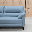 The Sabino Leather Two Seater Sofa - Sky available to purchase from Warehouse Furniture Clearance at our next sale event.