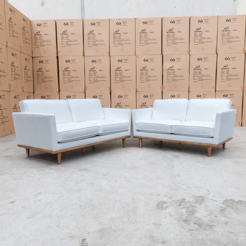 The Lana 2.5 Seater Leather Sofa - White available to purchase from Warehouse Furniture Clearance at our next sale event.