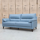 The Sabino Leather Two Seater Sofa - Sky available to purchase from Warehouse Furniture Clearance at our next sale event.