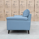 The Sabino Leather Two Seater Sofa - Sky available to purchase from Warehouse Furniture Clearance at our next sale event.