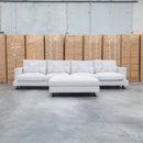 The Melbourne Deep Seat Feather & Foam Modular Corner Lounge - Biscuit available to purchase from Warehouse Furniture Clearance at our next sale event.