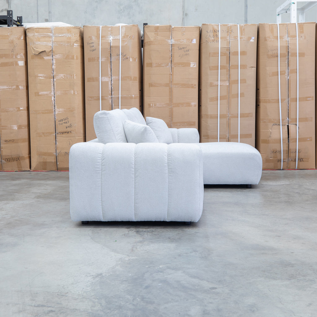 The Tribeca Three Seat RHF Chaise Lounge - Oat - PRE ORDER Available after 15th November available to purchase from Warehouse Furniture Clearance at our next sale event.