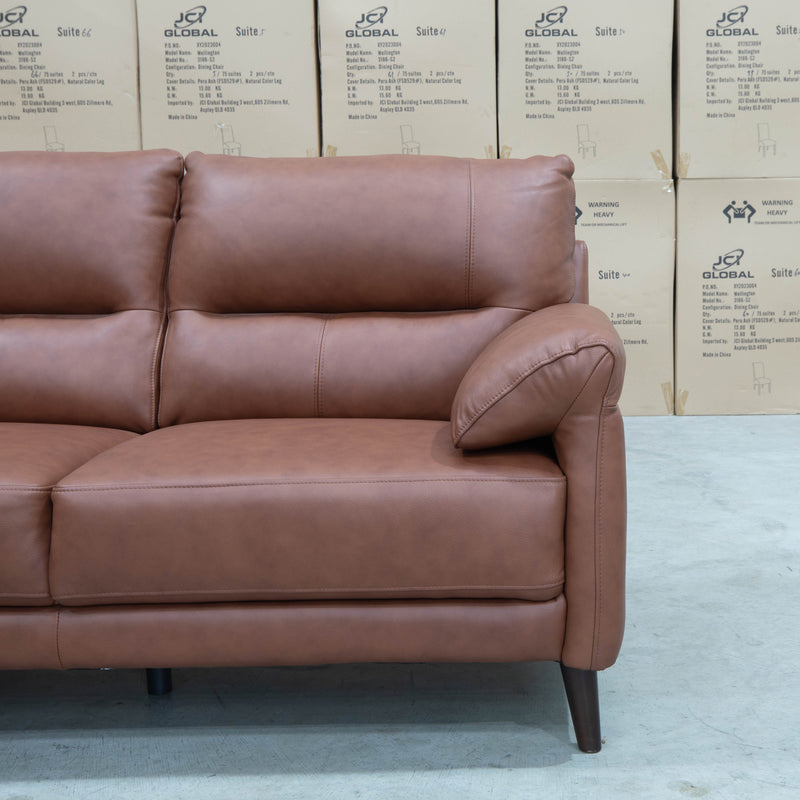 The Sabino Leather Two Seater Sofa - Cognac available to purchase from Warehouse Furniture Clearance at our next sale event.