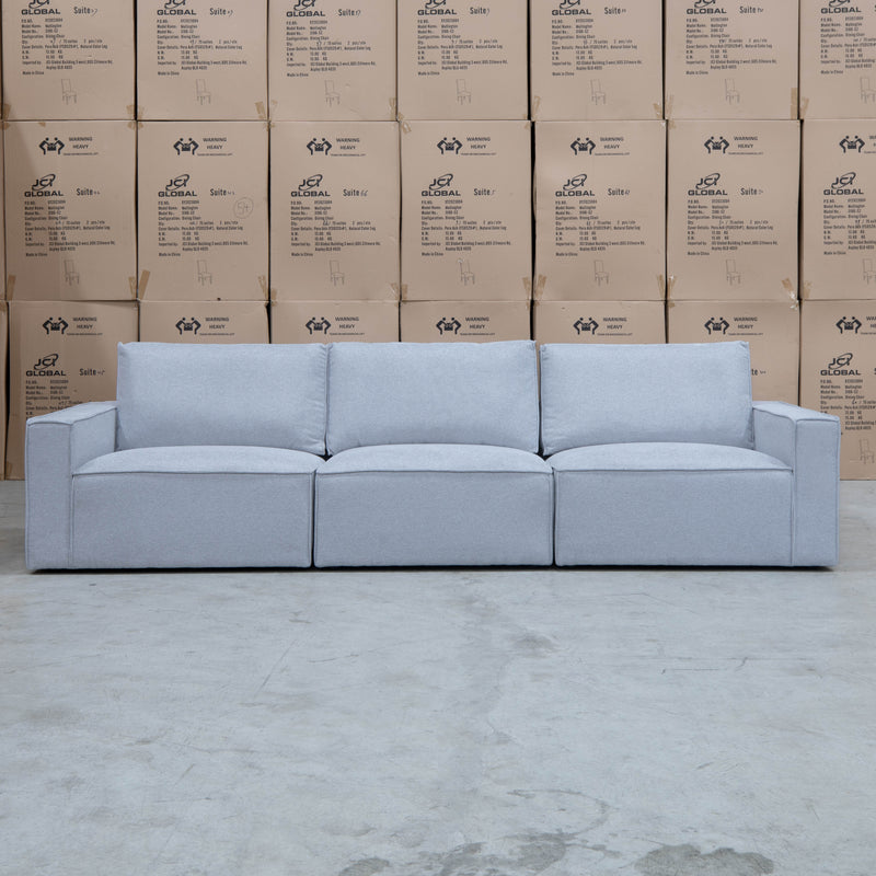 The Layne Three Seater Lounge - Silver available to purchase from Warehouse Furniture Clearance at our next sale event.