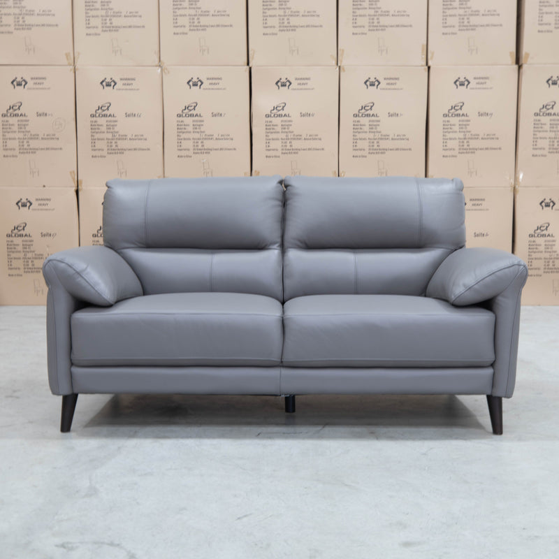 The Sabino Leather Two Seater Sofa - Dark Grey available to purchase from Warehouse Furniture Clearance at our next sale event.