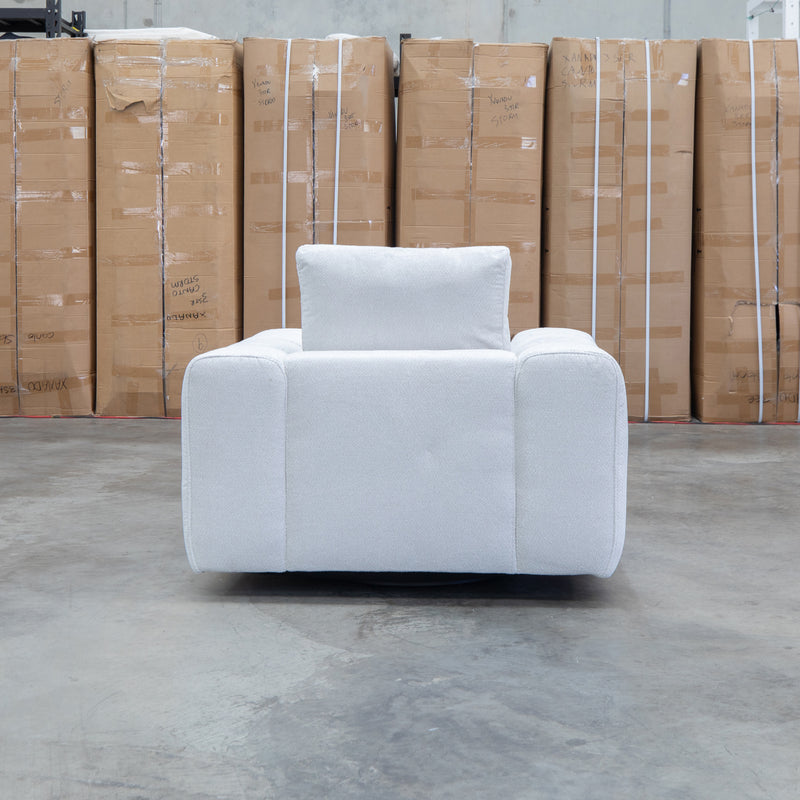 The Tribeca Fabric Swivel Chair - Oat