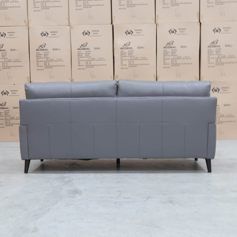 The Sabino Leather Three Seater Sofa - Dark Grey available to purchase from Warehouse Furniture Clearance at our next sale event.