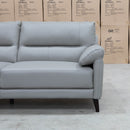 The Sabino Leather Three Seater Sofa - Light Grey available to purchase from Warehouse Furniture Clearance at our next sale event.