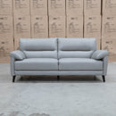 The Sabino Leather Three Seater Sofa - Light Grey available to purchase from Warehouse Furniture Clearance at our next sale event.