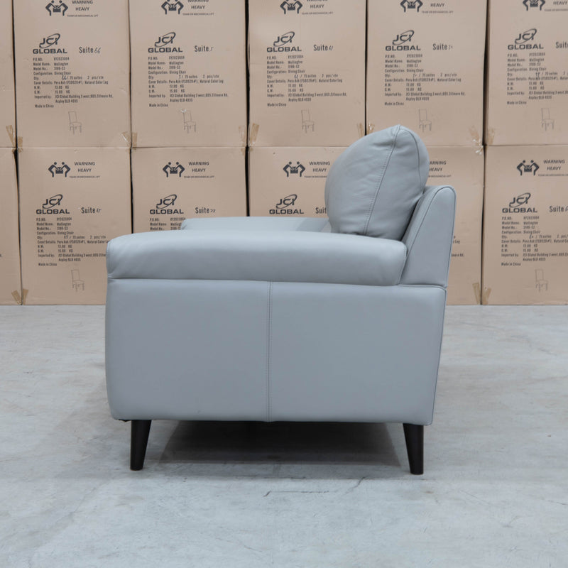 The Sabino Leather Two Seater Sofa - Light Grey available to purchase from Warehouse Furniture Clearance at our next sale event.