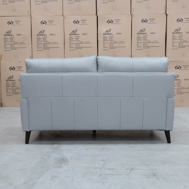 The Sabino Leather Two Seater Sofa - Light Grey available to purchase from Warehouse Furniture Clearance at our next sale event.