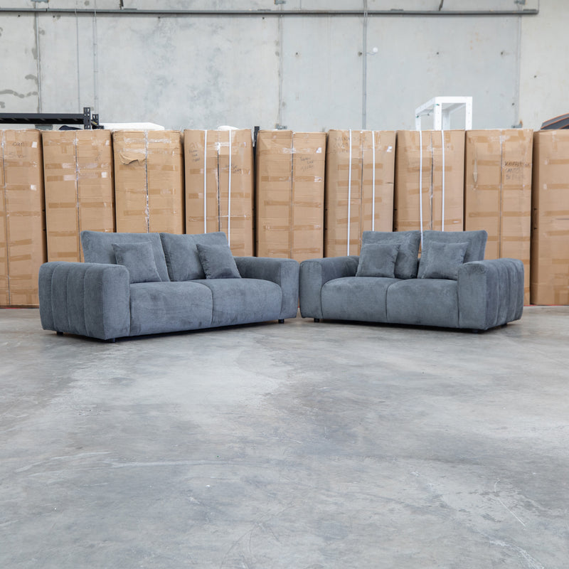 The Tribeca Two Seat Fabric Sofa - Charcoal