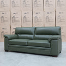 The Denton Three Seater Leather Sofa - Pine available to purchase from Warehouse Furniture Clearance at our next sale event.