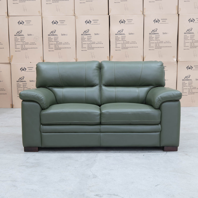 The Denton Leather Two Seater Sofa - Pine available to purchase from Warehouse Furniture Clearance at our next sale event.