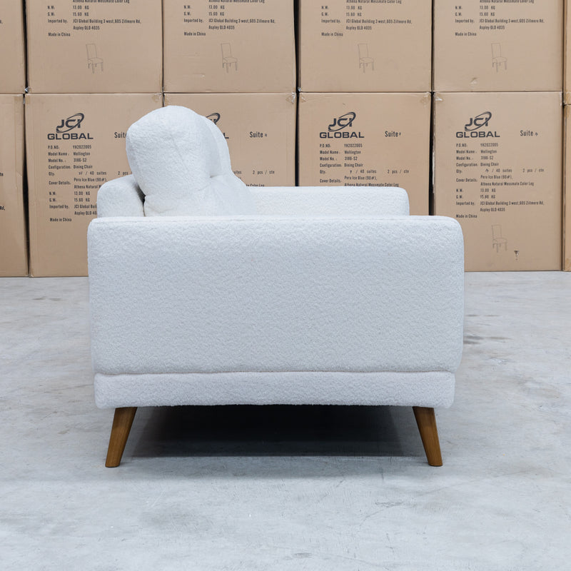 The Harlow Two Seater Sofa - Ivory Boucle Fabric available to purchase from Warehouse Furniture Clearance at our next sale event.