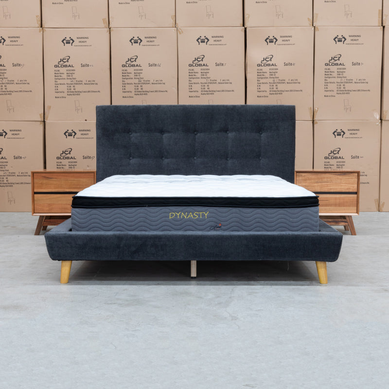 The Nellie King Upholstered Bed - Licorice - In Store Purchase Only available to purchase from Warehouse Furniture Clearance at our next sale event.