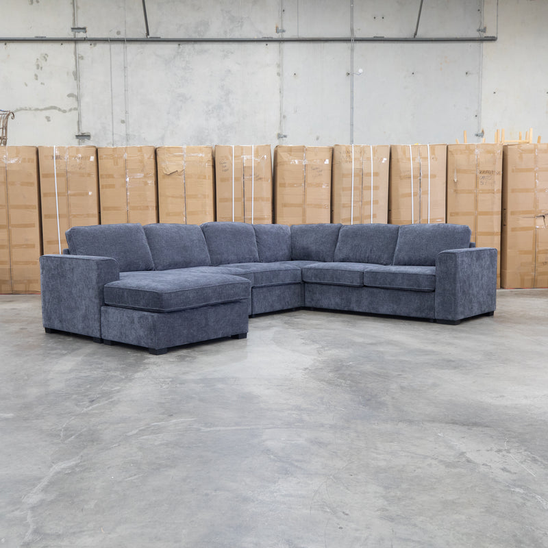 The Ashton Modular Corner Chaise Lounge with Sofa Bed - Licorice