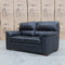 The Denton Leather Two Seater Sofa - Jet Black available to purchase from Warehouse Furniture Clearance at our next sale event.