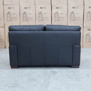 The Denton Leather Two Seater Sofa - Jet Black available to purchase from Warehouse Furniture Clearance at our next sale event.