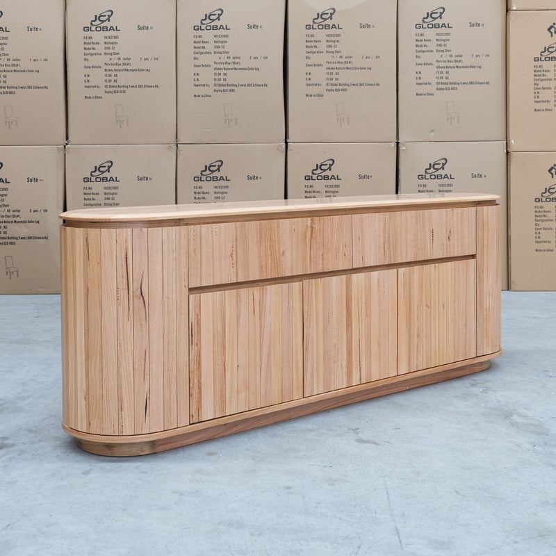 The Semillon New Zealand Ash 2 Drawer Buffet - Natural available to purchase from Warehouse Furniture Clearance at our next sale event.