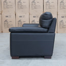 The Denton Three Seater Leather Sofa - Jet Black available to purchase from Warehouse Furniture Clearance at our next sale event.