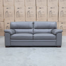 The Denton Three Seater Leather Sofa - Dark Grey available to purchase from Warehouse Furniture Clearance at our next sale event.