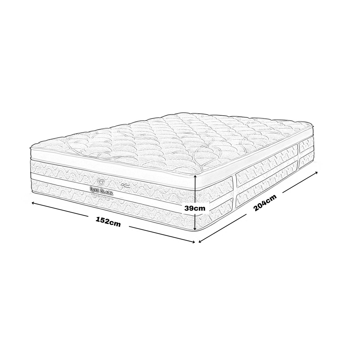 Lux Black Pocket Coil Queen Mattress Plush Warehouse Furniture