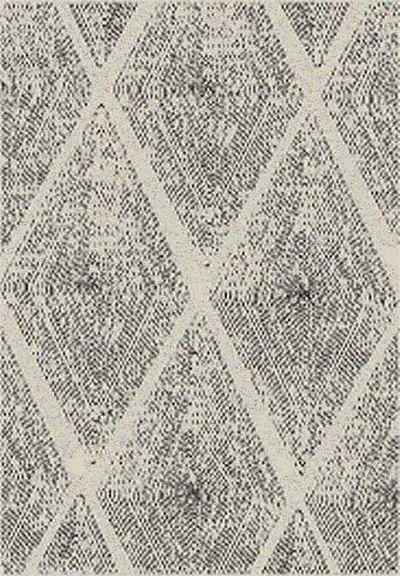 The St Tropez Indoor/Outdoor Polypropylene Distressed Diamond Rug - Cream/Black - MC09-6 - Available In-Store Only available to purchase from Warehouse Furniture Clearance at our next sale event.