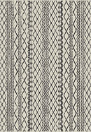 The St Tropez Indoor/Outdoor Polypropylene Tribal Stripe Rug - Cream/Black - MC10-6 - Available In-Store Only available to purchase from Warehouse Furniture Clearance at our next sale event.