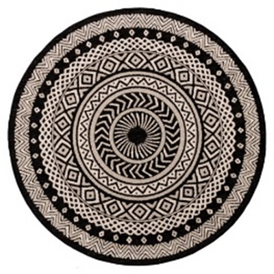 The Nairobi Round Indoor/Outdoor Polypropylene Rug 160cm - Cream/Black - MC27 - Available In-Store Only available to purchase from Warehouse Furniture Clearance at our next sale event.