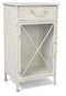 The Metal Bedside Table with SIngle Drawer and 1 Glass Door and Metal Internal Shelves - Antique White - MQ81 - Available In-Store Only available to purchase from Warehouse Furniture Clearance at our next sale event.
