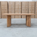 The Malbec 240cm Marri Timber Dining Table available to purchase from Warehouse Furniture Clearance at our next sale event.