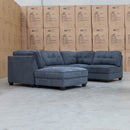The Malta Modular Corner Lounge with Accent Ottoman - Charcoal available to purchase from Warehouse Furniture Clearance at our next sale event.