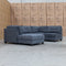The Malta Modular Corner Lounge with Accent Ottoman - Charcoal available to purchase from Warehouse Furniture Clearance at our next sale event.