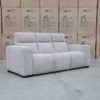 The Marina Bay Feather & Foam Dual Motor Electric Three Seat Lounge - Oatmeal available to purchase from Warehouse Furniture Clearance at our next sale event.