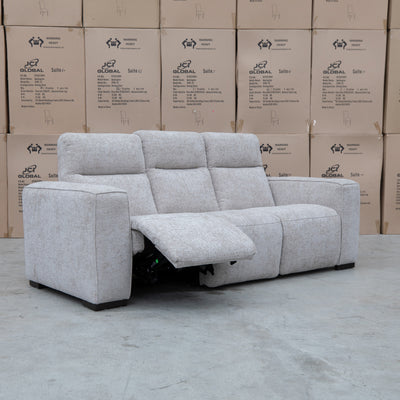The Marina Bay Feather & Foam Dual Motor Electric Three Seat Lounge - Oatmeal available to purchase from Warehouse Furniture Clearance at our next sale event.