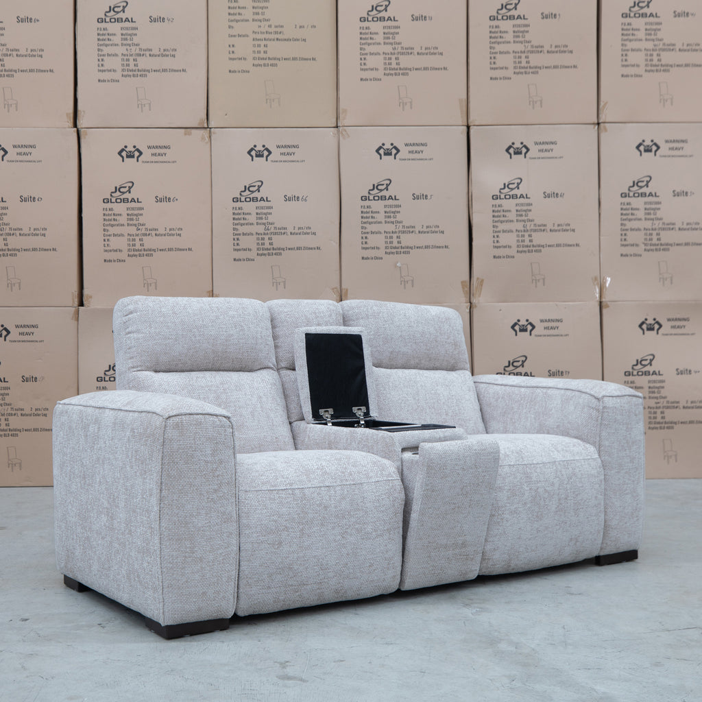 The Marina Bay Feather & Foam Dual Motor Electric Two Seater Theatre Lounge - Oatmeal - PRE ORDER Available After 12th November available to purchase from Warehouse Furniture Clearance at our next sale event.