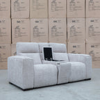 The Marina Bay Feather & Foam Dual Motor Electric Two Seater Theatre Lounge - Oatmeal - PRE ORDER Available After 12th November available to purchase from Warehouse Furniture Clearance at our next sale event.