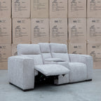 The Marina Bay Feather & Foam Dual Motor Electric Two Seater Theatre Lounge - Oatmeal - PRE ORDER Available After 12th November available to purchase from Warehouse Furniture Clearance at our next sale event.