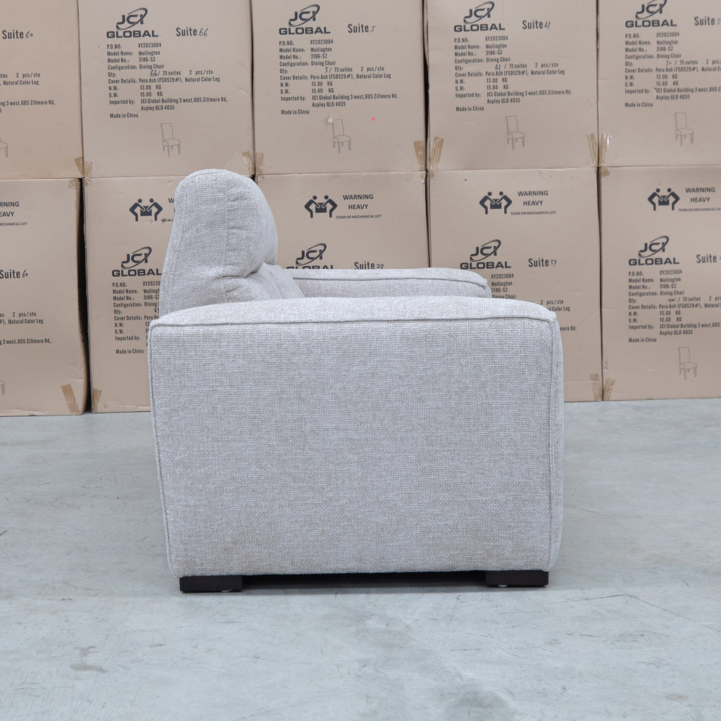 The Marina Bay Feather & Foam Dual Motor Electric Two Seater Theatre Lounge - Oatmeal - PRE ORDER Available After 12th November available to purchase from Warehouse Furniture Clearance at our next sale event.