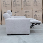 The Marina Bay Feather & Foam Dual Motor Electric Two Seater Theatre Lounge - Oatmeal - PRE ORDER Available After 12th November available to purchase from Warehouse Furniture Clearance at our next sale event.