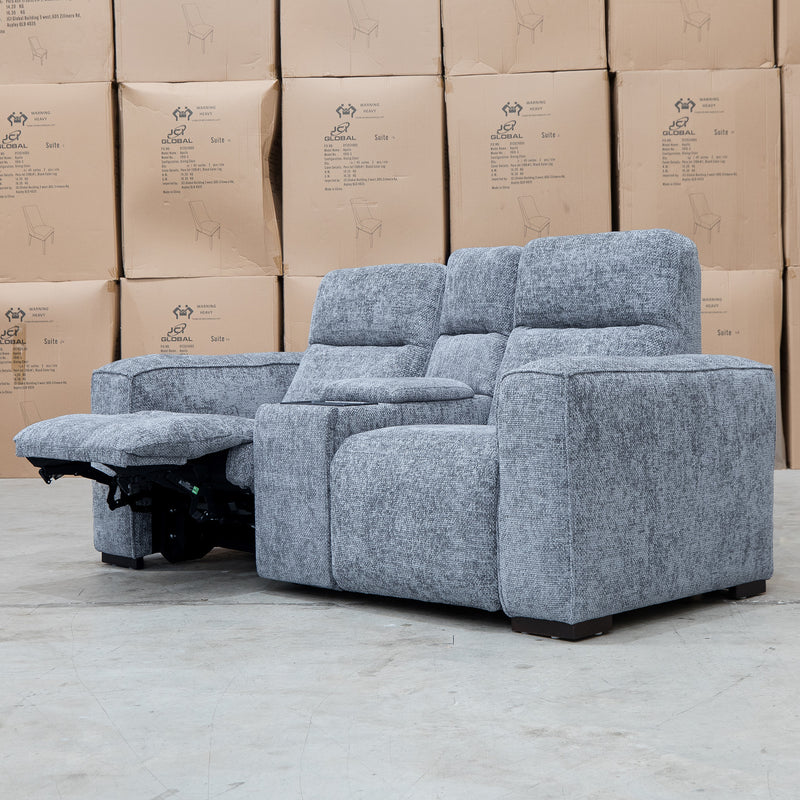 The Marina Bay Feather & Foam Dual Motor Electric Two Seater Theatre Lounge - Signature Grey