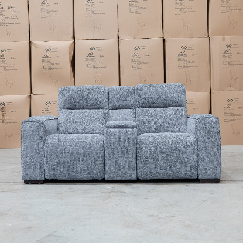 The Marina Bay Feather & Foam Dual Motor Electric Two Seater Theatre Lounge - Signature Grey