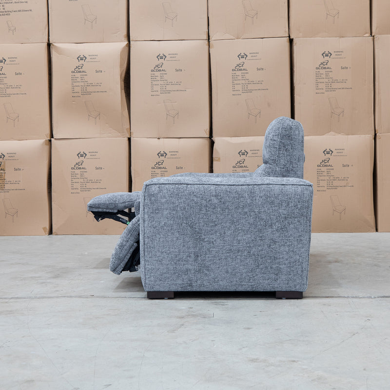 The Marina Bay Feather & Foam Dual Motor Electric Two Seater Theatre Lounge - Signature Grey