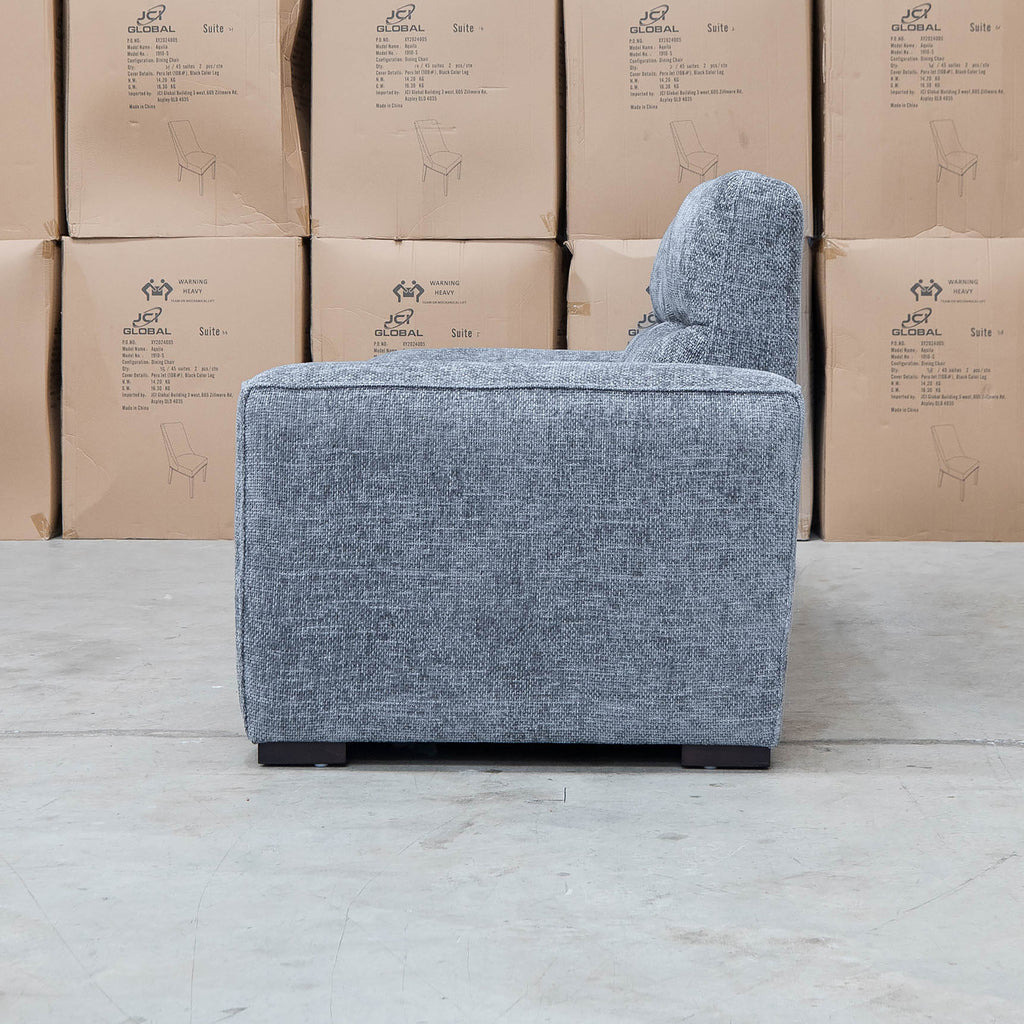 The Marina Bay Feather & Foam Dual Motor Electric Three Seater Lounge - Signature Grey - PRE ORDER Availbale After 12th November available to purchase from Warehouse Furniture Clearance at our next sale event.
