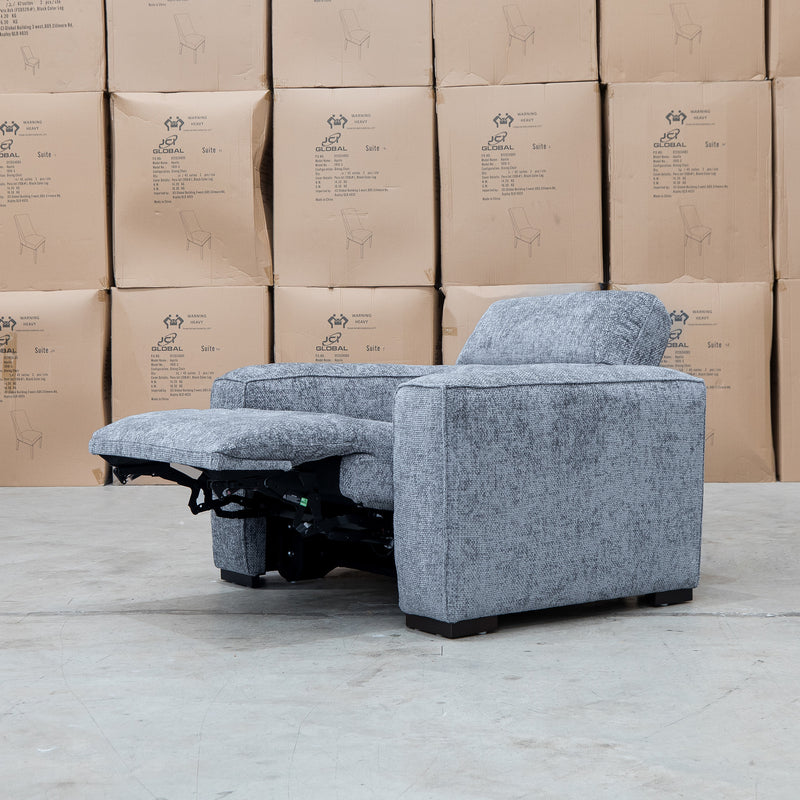 The Marina Bay Feather & Foam Dual Motor Electric Recliner - Signature Grey available to purchase from Warehouse Furniture Clearance at our next sale event.