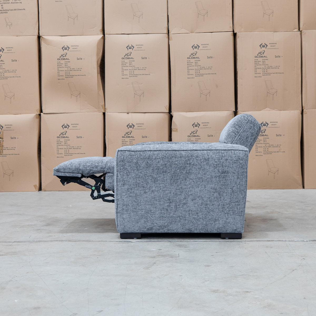 The Marina Bay Feather & Foam Dual Motor Electric Recliner - Signature Grey - PRE ORDER Available After 12th November available to purchase from Warehouse Furniture Clearance at our next sale event.