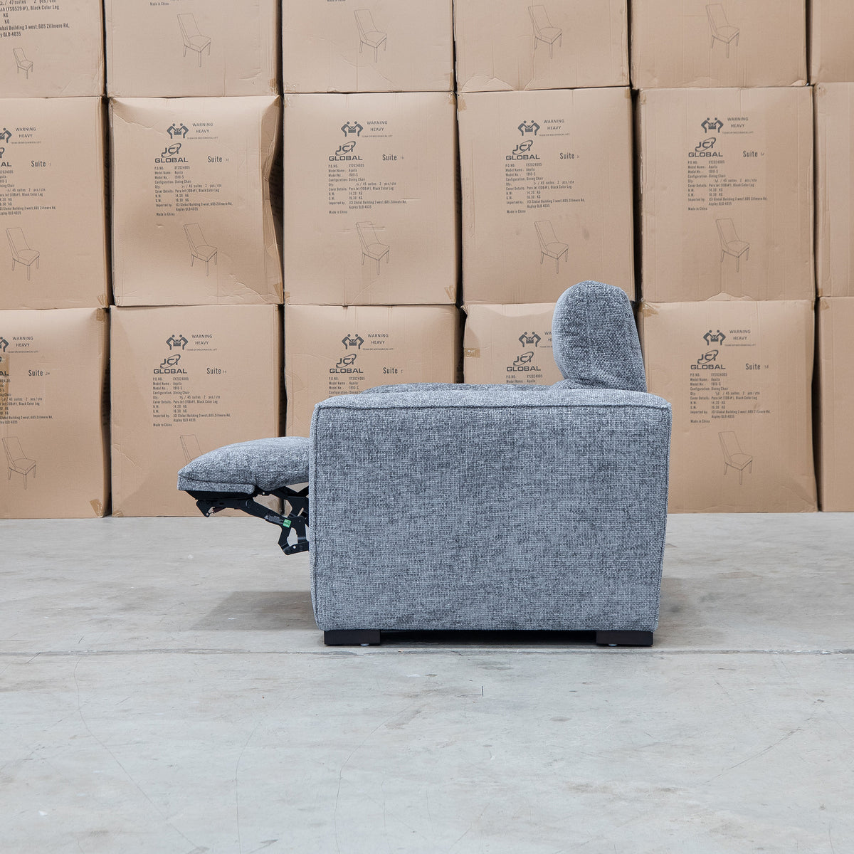 The Marina Bay Feather & Foam Dual Motor Electric Recliner - Signature Grey - PRE ORDER Available After 12th November available to purchase from Warehouse Furniture Clearance at our next sale event.