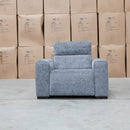The Marina Bay Feather & Foam Dual Motor Electric Recliner - Signature Grey available to purchase from Warehouse Furniture Clearance at our next sale event.