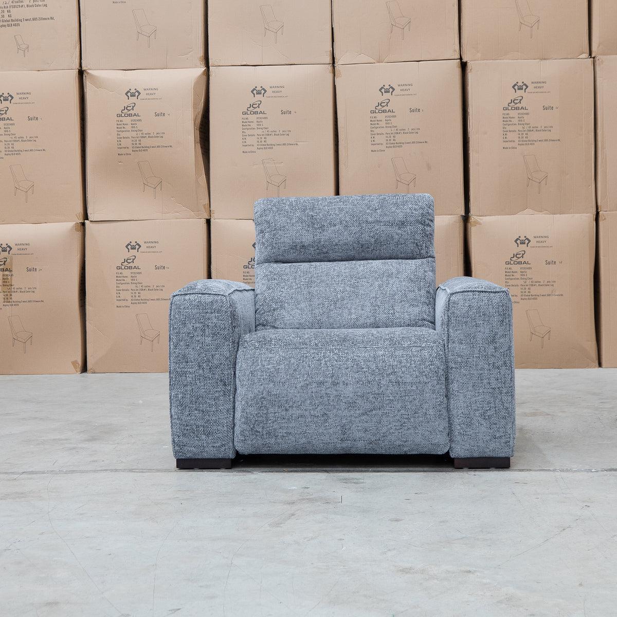 The Marina Bay Feather & Foam Dual Motor Electric Recliner - Signature Grey - PRE ORDER Available After 12th November available to purchase from Warehouse Furniture Clearance at our next sale event.